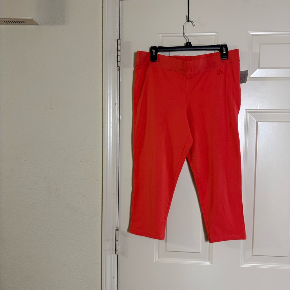 NEW Lane Bryant  Women's Orange Capri Leggings Elastic Waistband Size 14/16